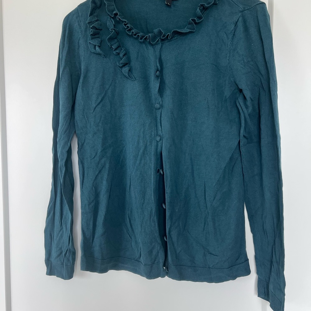 Teal Ruffled Women's Top